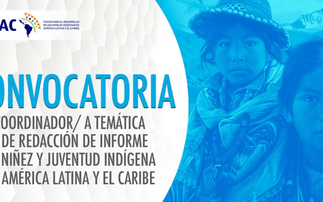 CONVOCATORIA PÚBLICA  COORDINADOR/ A TEMÁTICA Y DE REDACCIÓN DE INFORME DE NIÑEZ Y JUVENTUD INDÍGENA DE AMÉRICA LATINA Y EL CARIBE